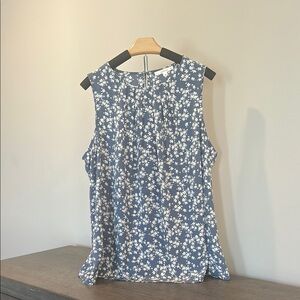 Fun 2 Fun Blue and White Floral Tank Top